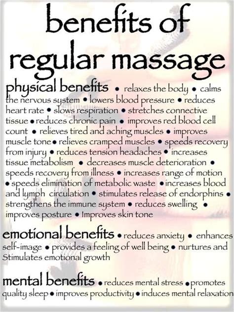 Health Benefits Of Massage Wish I Could Get This At My Chiros Wo Having To Get An Adjustment
