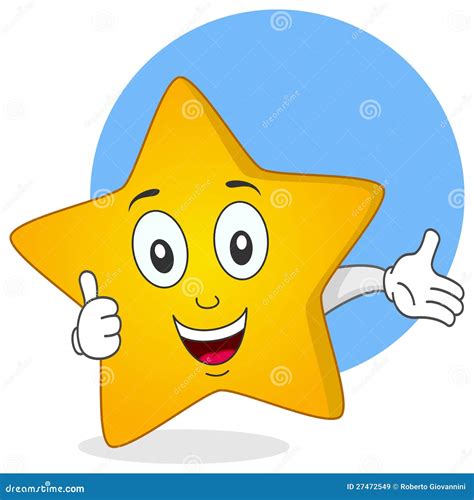 Yellow Star Thumbs Up Character Stock Vector Illustration Of