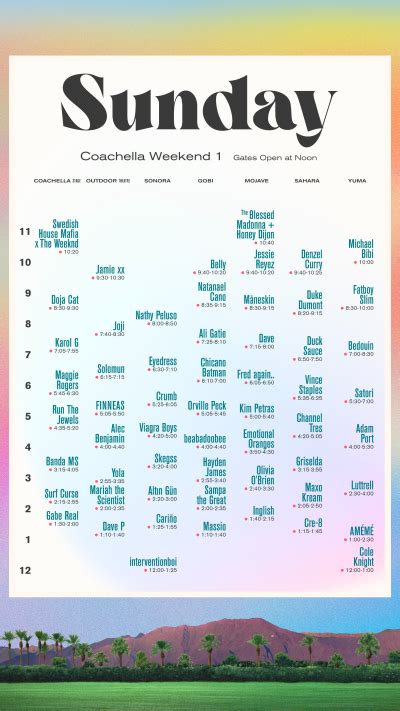 Complete Coachella 2022 Lineup And Set Times The Scenestar