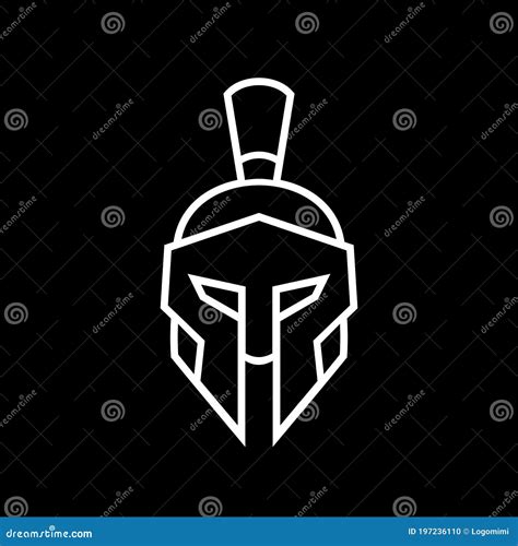 Spartan Helmet Logo Design Sparta Mask Symbol Knight Or Warrior Icon