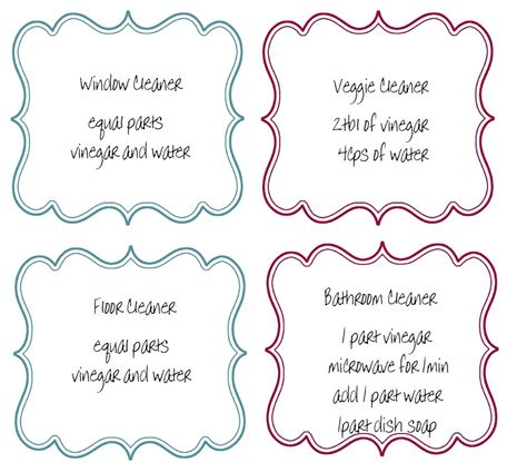 Recipes And Labels For Your Homemade Cleaning Products