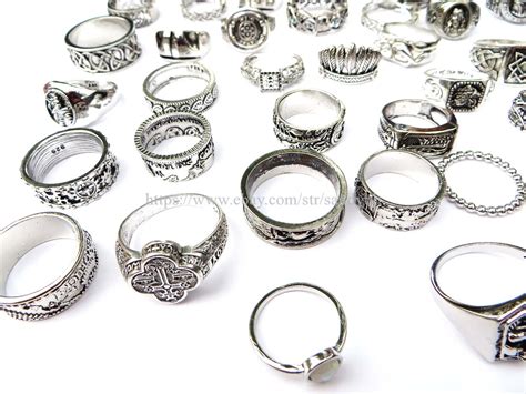 Wholesale Rings 24pc Celtic Vintage Style Silver Rings Bulk Jewelry Lot