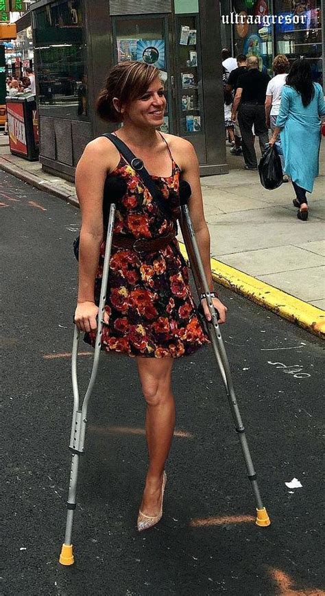 One Leg Woman Crutches ♥hi B Im Attracted To Amputee Girls With