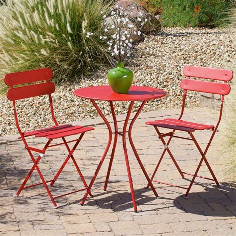 Tabletop received was slats, which will allow items to fall through. RST Brands Sol Red 3-Piece Patio Bistro Set-OP-BS3-SOL-R ...