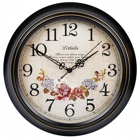 Retro Wall Clock Round Decorative Silent Hanging 1416 Inch Bedroom