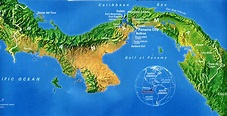 Mapa físico de Panamá - Tamaño completo