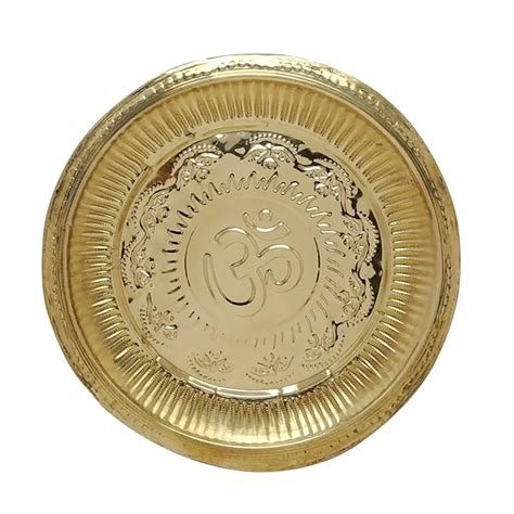 Buy Haridwar Divine Pure Brass Puja Plate Pooja Brass Puja Thali Worship With Om Symbol And