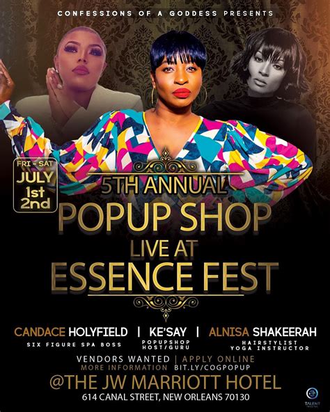 confessions of a goddess pop up shop essence festival 2022 tickets jw marriott new orleans