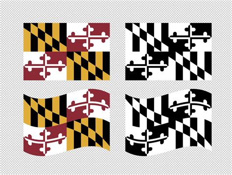 Maryland State Flag Svg Vector Clip Art Cut Files For Etsy