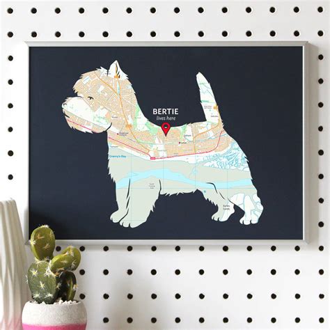 Personalised Map With Westie By Well Bred Design