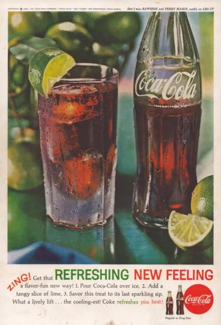 Vintage 1962 Coca Cola Refreshing New Feeling Ice Cold Coke Glass Print