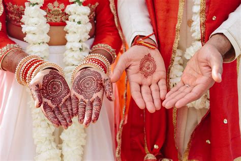 Wedding Henna On Traditional Indian Couple