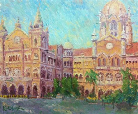 Cst Station Beautiful Architecture India Painting Collection Goa
