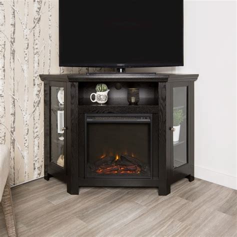 48 Inch Black Corner Fireplace Tv Stand Free Shipping Today