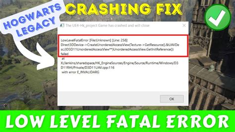 Fix Hogwarts Legacy Crashed Low Level Fatal Error Youtube