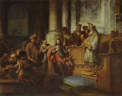 Christ Teaching In The Synagogue Of Nazareth Painting Gerbrand Van