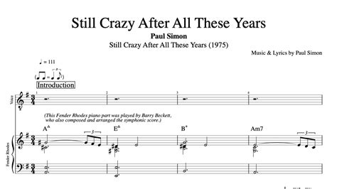 Still Crazy After All These Years · Paul Simon Voice Piano