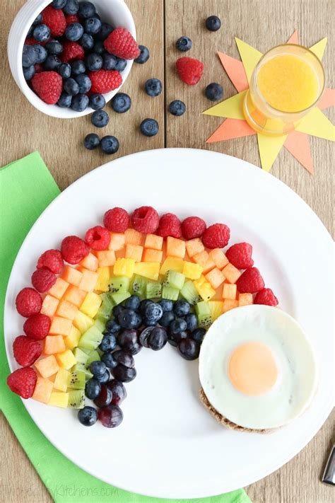 Many parents wish that there be a magic pill which can they give to their kids in the morning so that it keeps them full, healthy, strong and active throughout the day. Fruit Rainbow with a Pot of Gold (Fun Breakfast Idea for ...