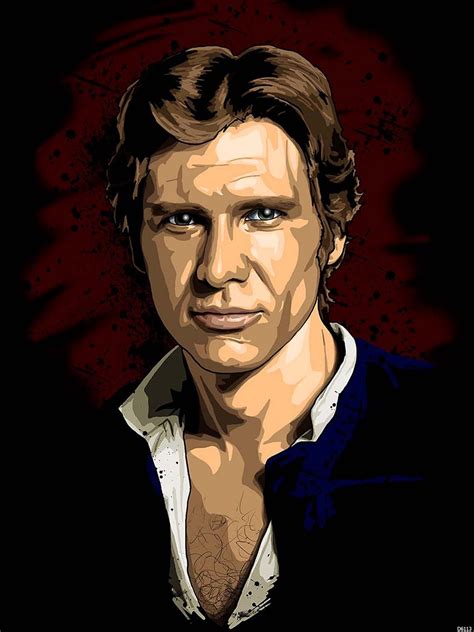 Han Solo Portrait Art Star Wars Harrison Ford Action Movie Art Huge