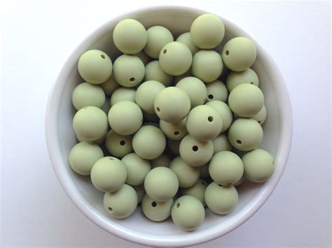 15mm Sage Green Silicone Beads Usa Silicone Bead Supply
