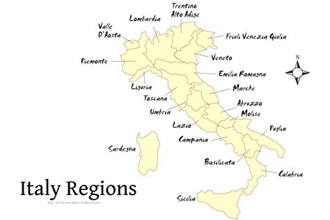 Map Of The Italian Regions