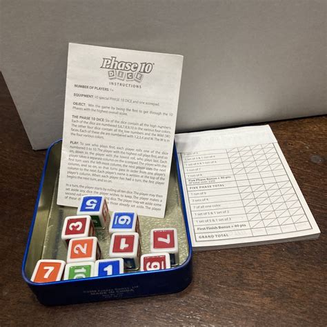 Phase 10 Dice Game In Tin Fundex 2008 Complete Ebay