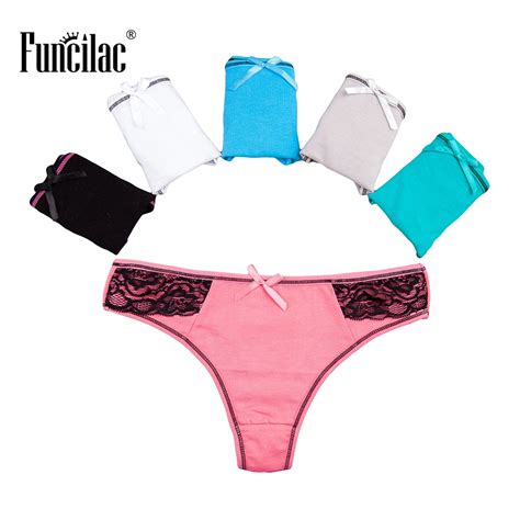 Buy Funcilac Underwear Women Sexy Lace Thong Patchwork