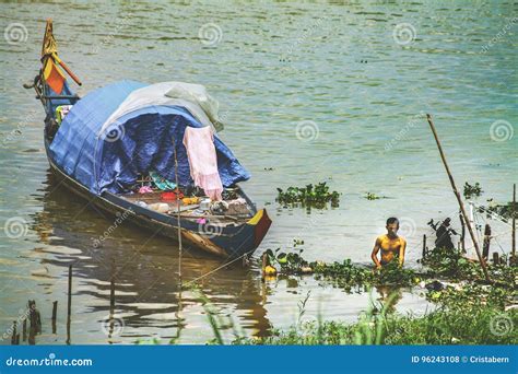 Asian Houseboat Editorial Stock Photo Image Of Floating 96243108