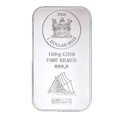 100g Fiji Coin Bar Silver Argor Heraeus