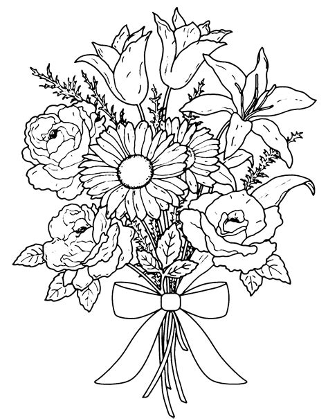 36 Printable Flower Coloring Pages For Adults And Kids Print Color Craft