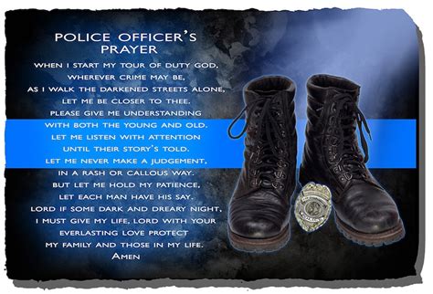 Police Officer Prayer Plaque Police Memorial Plaques Police Etsy