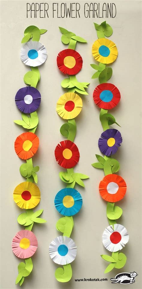 Paper Flower Garland Spring Paper Craft For Kids In 2020 Paper