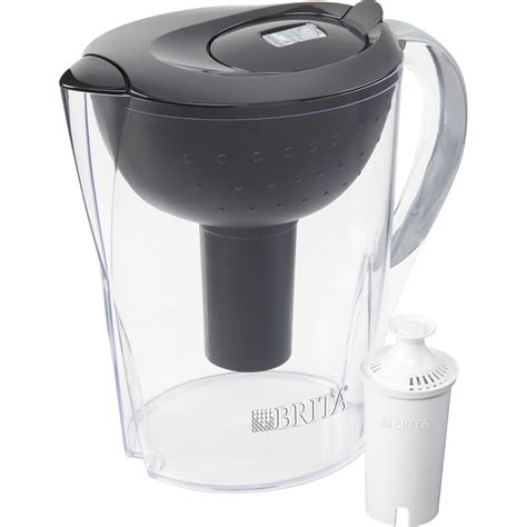 Brita Large 10 Cup Pacifica Water Pitcher With Filter Bpa Free Black