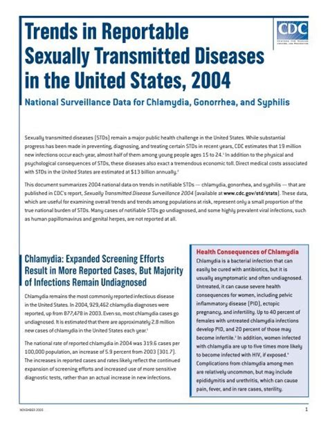 The Most Commonly Notifiable Sexually Transmitted Disease Std In The