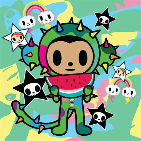 A Cartoon Character Surrounded By Skulls And Stars