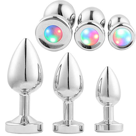 Anal Beads Butt Plug Metal Anal Dildo Penis G Spot Anal Sex Toys With Led Light Ebay