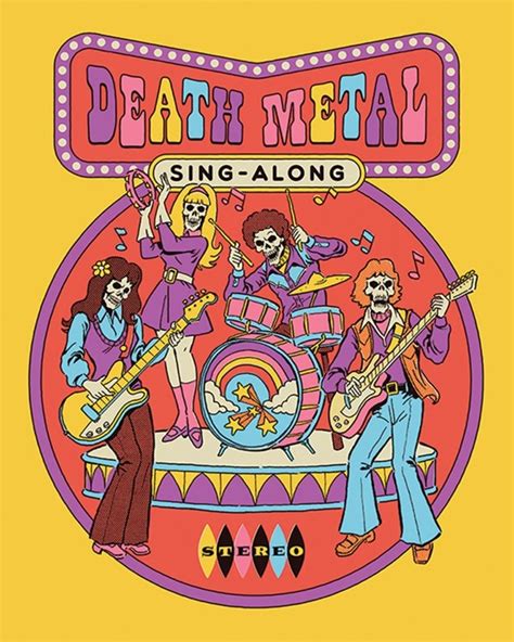 Steven Rhodes Poster Death Metal Sing Along Canvas Wall Art Print