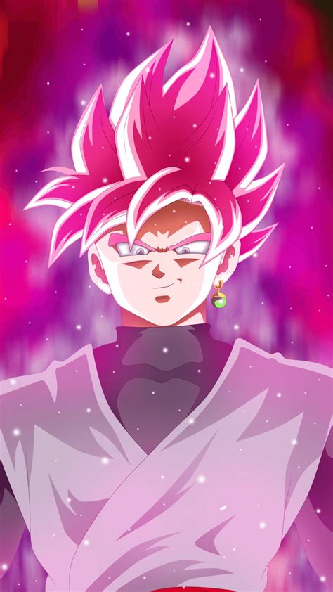 Download Black Goku With Glowing Pink Hair Wallpaper