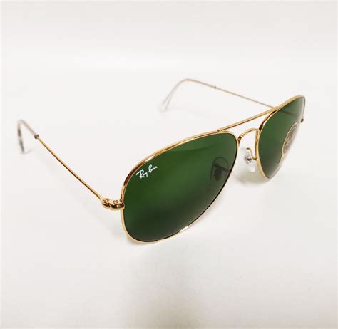 Ray Ban Aviator Sunglasses Green Lenses Gold Metal Frames Rb Etsy
