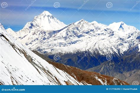 Mount Dhaulagiri Nepal Himalayas Mountains Stock Photo Image Of