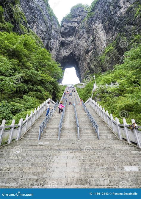 The Tianmen Mountain With A View Of The Cave Known As The Heaven S Gate