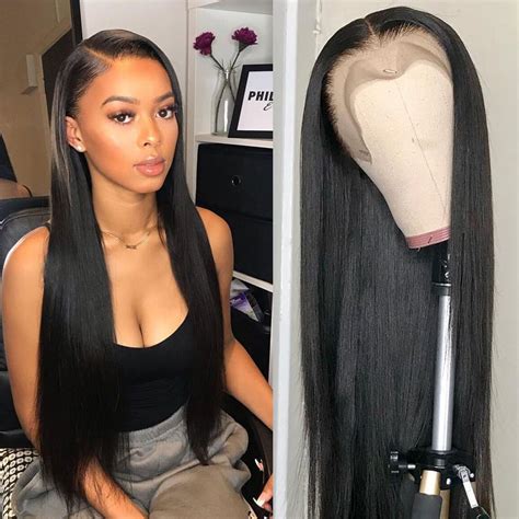 Brazilian Remy Silky Straight Hair Lace Front Wig In Straight Hairstyles