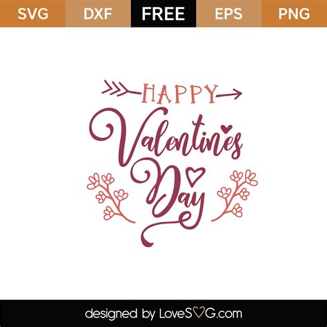 Free Happy Valentine's Day SVG Cut File | Lovesvg.com