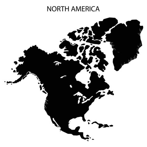 North America Map Black