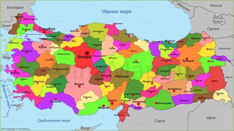 Туристы либо аннулируют забронированные на июнь путёвки, или переносят на более поздний срок. Карта Турции на русском языке с городами - AnnaMap.ru