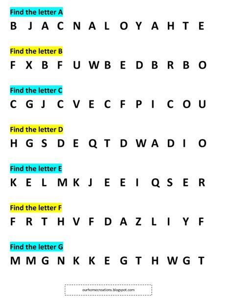 Ourhomecreations Free Printable Alphabet Letter Worksheets