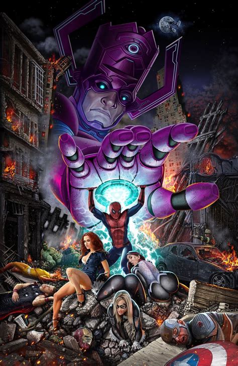 Fate Of The World Spider Man Vs Galactus By Chuckmullins On Deviantart