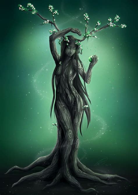 Artstation Dryad M Lina Dagand Mythical Creatures Art Mother Earth Art Goddess Art