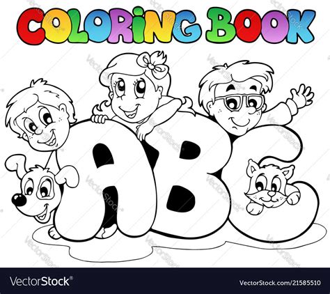 Coloring Book School Abc Letters Royalty Free Vector Image
