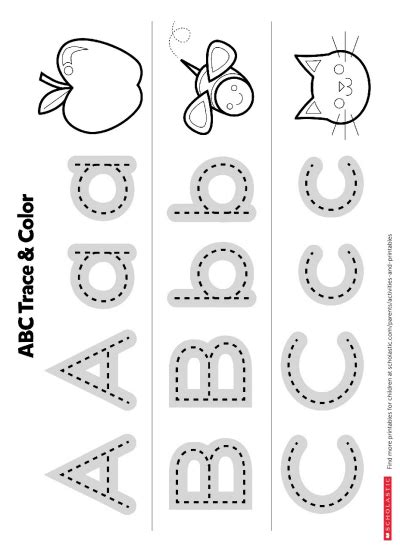 Trace The Abcs Printable Worksheets And Printables Scholastic Parents